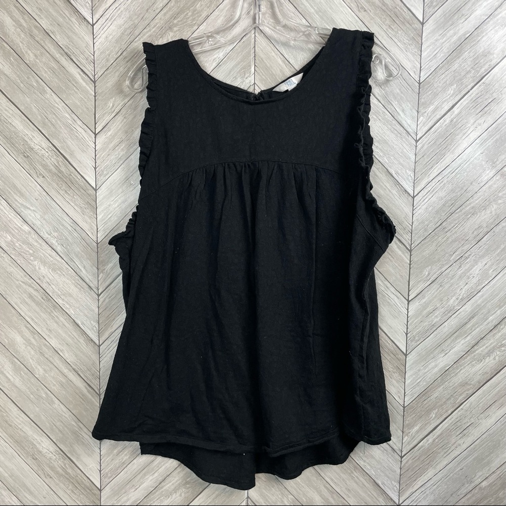 Time and Tru Black Ruffle Tank 3xl 22